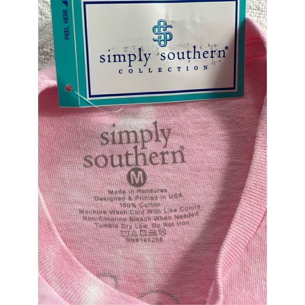 Simply Southern Juniors MEDIUM Happy Easter Short Sleeve Top - Picture 5 of 7